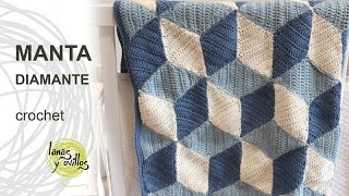 Tutorial Manta Diamond Crochet o Ganchillo [upl. by Arbed]