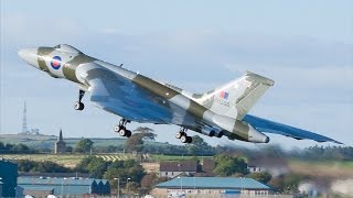 Amazing Avro Vulcan XH558 Takeoff and Flypast FULL HD [upl. by Rainah]