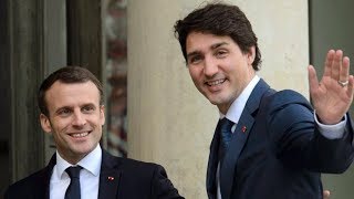 Justin Trudeau holds news conference with French President Emmanuel Macron [upl. by Nalak]