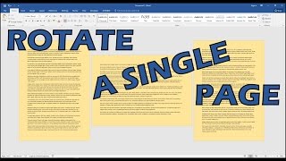 How To Rotate Just One Page Of A Word Document [upl. by Nivrek]