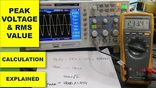 305 RMS amp Peak Voltage  Measurement amp Calculation [upl. by Oloap]