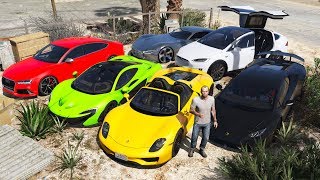 GTA 5  Stealing Luxury Expensive Cars with Trevor Real Life Cars 07 [upl. by Nwahsem584]