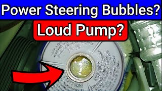 Power Steering Reservoir BUBBLING And Loud Pump  How To Fix [upl. by Aerdnahc]