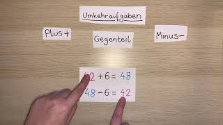 Umkehraufgaben einfach erklärt mit Beispielen  Plus und Minus rechnen  Lernvideo Grundschule [upl. by Latsyk]