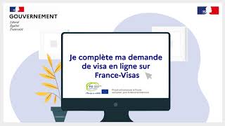 FranceVisas  Compléter votre demande de visa en ligne [upl. by Kcyred]