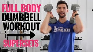 Full Body Dumbbell Workout For Women At Home Supersets [upl. by Aramen]