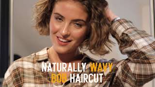 Naturally Wavy Bob Haircut Tutorial  KMS Pro [upl. by Anitnamaid]