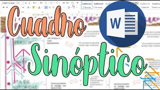 Cuadro Sinóptico en Word  Apuntes bonitos  Cynthi [upl. by Katya531]