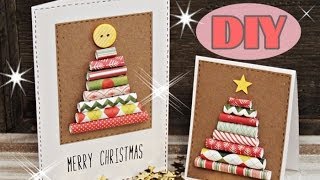 Weihnachtskarten selber basteln 3  Weihnachtsbaum  Christmas Card DIY [upl. by Bolan209]