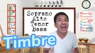 TIMBRE Soprano Alto Tenor at Bass [upl. by Ardnuasac]