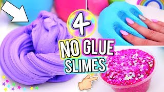 4 Easy DIY Slimes WITHOUT GLUE How To Make The BEST SLIME WITH NO GLUE [upl. by Possing]