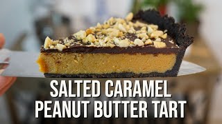 Salted Caramel Peanut Butter Tart  How To Make Recipe [upl. by Etnoid301]