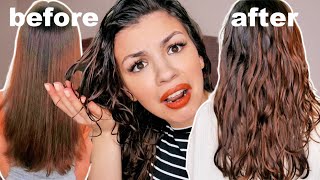 I Tried The CURLY GIRL METHOD On Straight Hair [upl. by Naened]