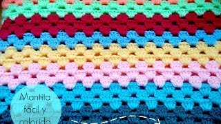 Manta fácil de GANCHILLO  Easy CROCHET blanket TUTORIAL [upl. by Neira]