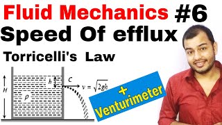 Fluid 06  Applicaion of Bernoullis Principle Venturimeter amp Speed of efflux Torricellis Theorem [upl. by Yanahc]