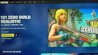 Fortnite 1V1 ZERO BUILD REALISTIC Map Code New PRACTICE COMPETITIVE Fortnite Island [upl. by Kip]