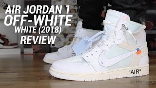 OFF WHITE AIR JORDAN 1 WHITE 2018 REVIEW [upl. by Isej47]