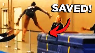 18 Times Gymnasts Were Saved By Their Spotter [upl. by Ynney411]