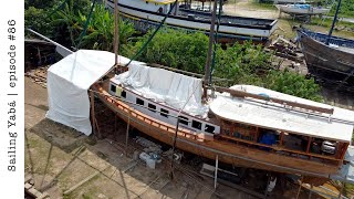 Painting the superstructure of our rescued wooden boat  WINDOW PROTOTYPE — Sailing Yabá 86 [upl. by Rubio257]