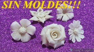 COMO HACER FLORES CON PORCELANA FRIA SIN MOLDES [upl. by Yanad42]