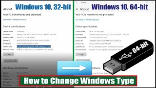 How to Upgrade Windows type 32bit to 64bit  Install windows 10 using bootable USB drive [upl. by Lukey700]