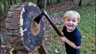 Making an AXE throwing target amp Tomahawk [upl. by Ardnahsal]