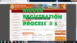 EProcurement Haryana  Bidder Registration process  E tendering online [upl. by Acinna207]