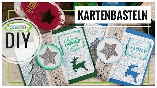 Weihnachtskarten selber basteln  Kartenbasteln DIY Papier Inspiration Tutorial  deutsch [upl. by Ahseenyt908]