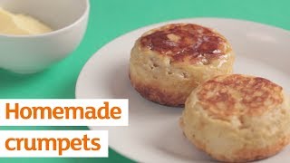 Homemade crumpets  Recipe  Sainsburys [upl. by Akcir]