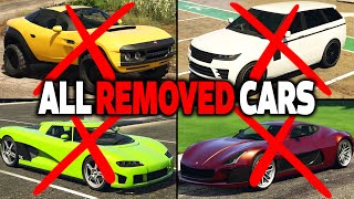 GTA 5 Online  ALL REMOVED CARS Rockstar Games Removes Cars From GTA Online [upl. by Gahl102]