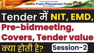 What is NIT EMD Prebid meeting tender value and covers in Tender  Session2  ReinforceQST [upl. by Diraf]