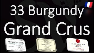 The 33 Grand Cru Wines from Burgundy  Complete List  French Pronunciation [upl. by Elleimac]