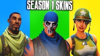 ALL SEASON 1 SKINS in FORTNITE SEASON 1 SKINS SHOWCASE  Fortnite Battle Royale [upl. by Ayotol]