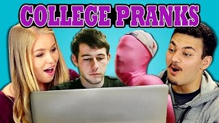 TEENS REACT TO COLLEGE PRANKS [upl. by Rebmeced866]