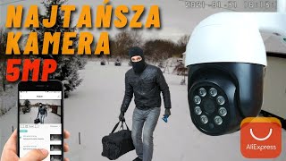 TEST  NAJTAŃSZA 5MP zewnętrzna kamera obrotowa PTZ WiFi IP humanoid  śledzenie iCSee z aliexpress [upl. by Alieka207]