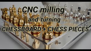 Making a Chessboard with Chess Pieces  CNC Milling and Turning  Machining [upl. by Atinav204]