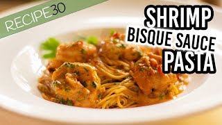 Creamy Shrimp Pasta in Bisque Sauce prawns [upl. by Girardi]