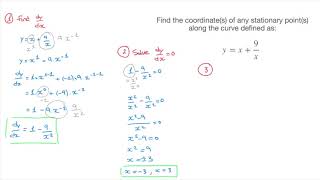 How to Find a Functions Stationary Points aka Critical Points Using the Derivative  Tutorial 2 [upl. by Hyams]