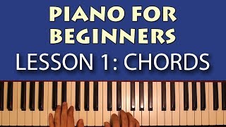 Piano Lessons for Beginners Part 1  Getting Started Learn some simple chords [upl. by Burlie401]