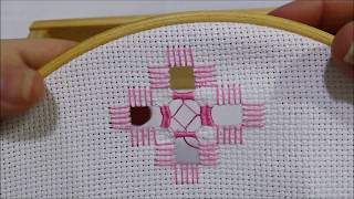 Hardanger punto spirito  Tutorial ricamo a mano [upl. by Marrissa]