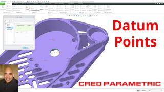 Creo Parametric  How to Create Datum Points  Part Modeling [upl. by Ahtelra]