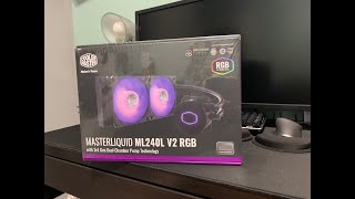 Installing Cooler Master MasterLiquid ML240L RGB V2 on AM4 Socket [upl. by Damahom]