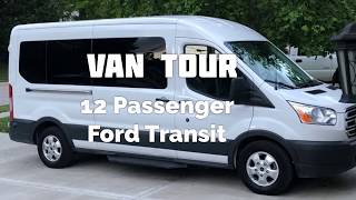 Large Family Van Tour 12 Passenger Ford Transit Medium Roof [upl. by Crotty]