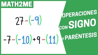 OPERACIONES de NÚMEROS con SIGNO y PARÉNTESIS desde CERO [upl. by Urbanus895]