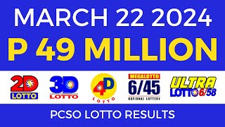 Lotto Result March 22 2024 9pm PCSO [upl. by Gerfen251]