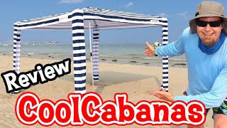 Cool Cabana Beach Shelter Set Up and Review 12 Mph Wind Test [upl. by Anurb]