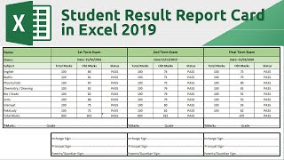 how to create Student Result Report Card in Excel 2019 [upl. by Eduj]