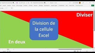 Division de la cellule Excel [upl. by Ensign]