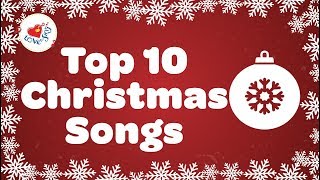 Top 10 Christmas Songs with Lyrics 🔔 [upl. by Ahsinak]