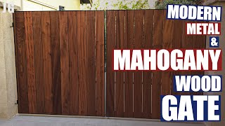 Modern Metal Gate With Mahogany Wood  JIMBOS GARAGE [upl. by Carthy314]